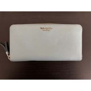 Kate Spade Leather Wallet Light Blue Zip Around